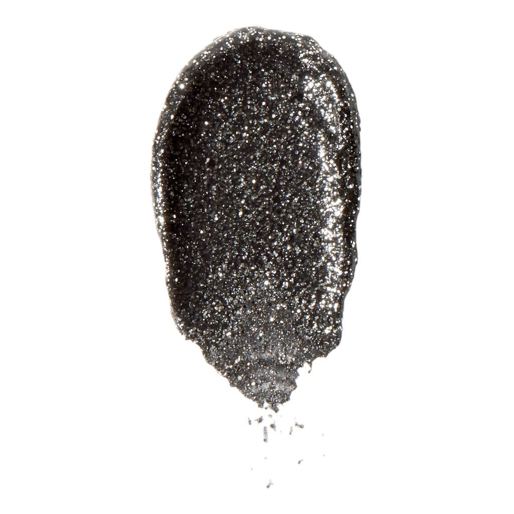 Swatch van e.l.f. Liquid Glitter Eyeshadow Black Magic