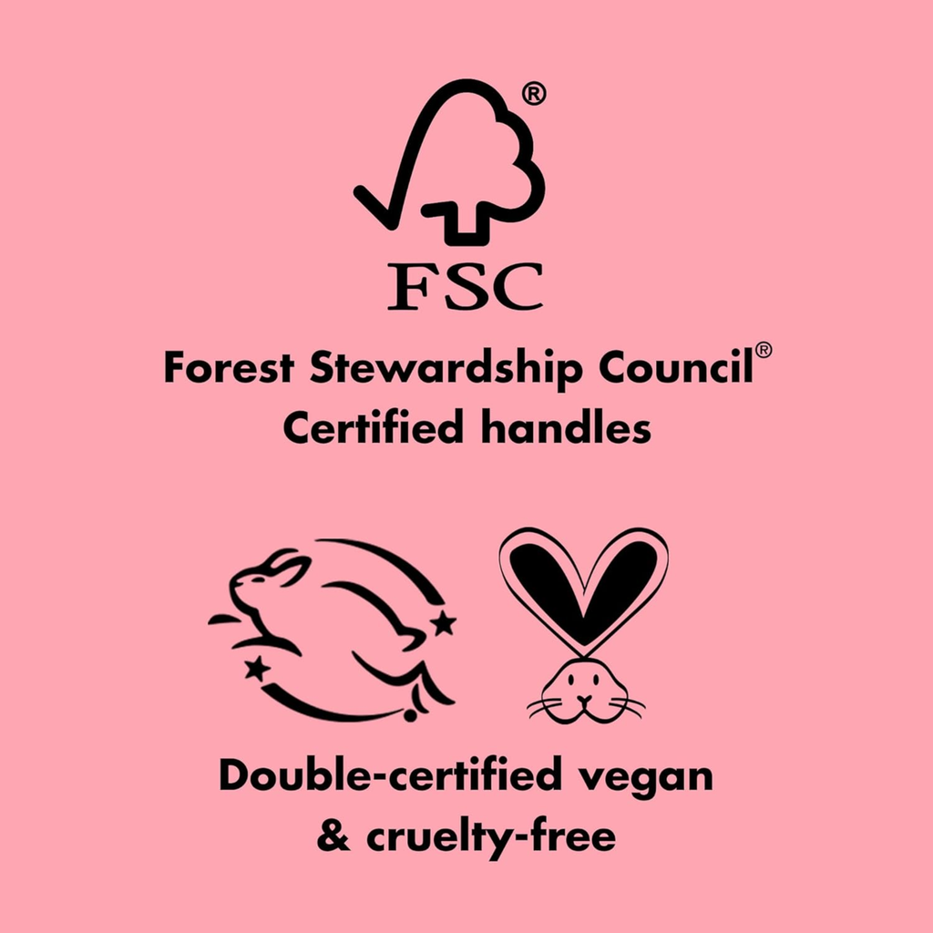 FSC-gecertificeerde handgrepen en vegan, dierproefvrije materialen