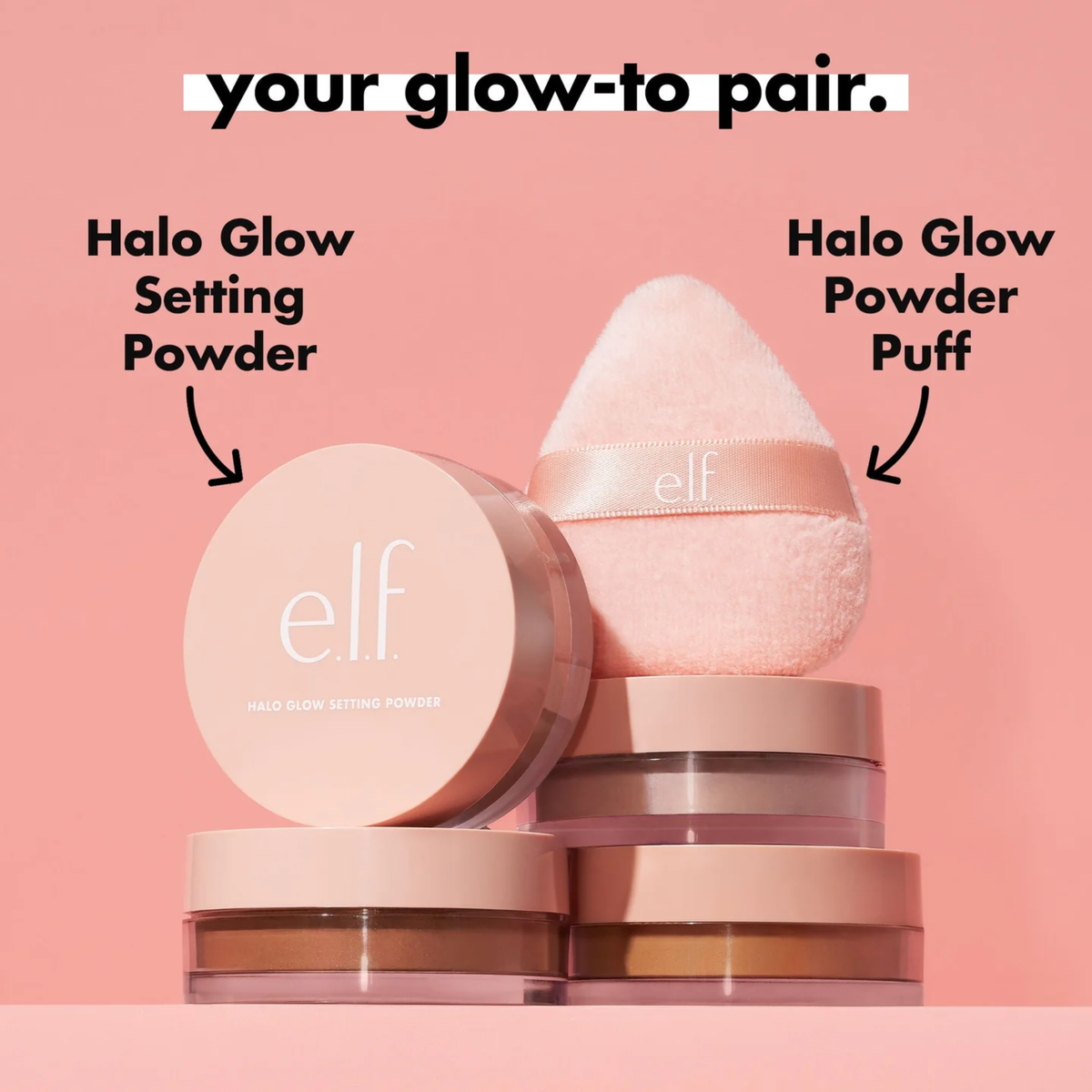 e.l.f. Halo Glow Setting Powder met poederdons