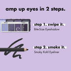 Tweestappenhandleiding voor een ooglook met e.l.f. Bite-Size Eyeshadow.
