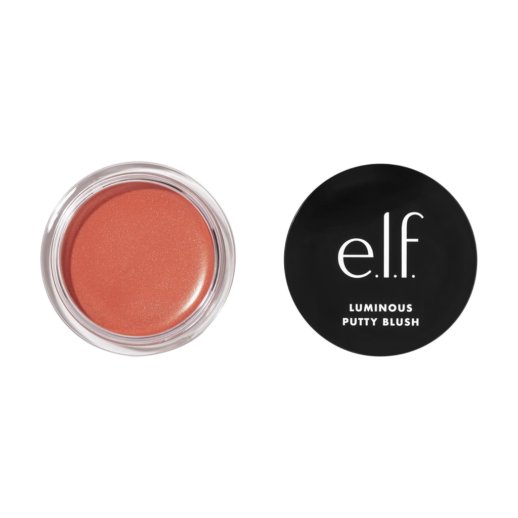 Geopende e.l.f. Luminous Putty Blush in de tint Isla del Sol
