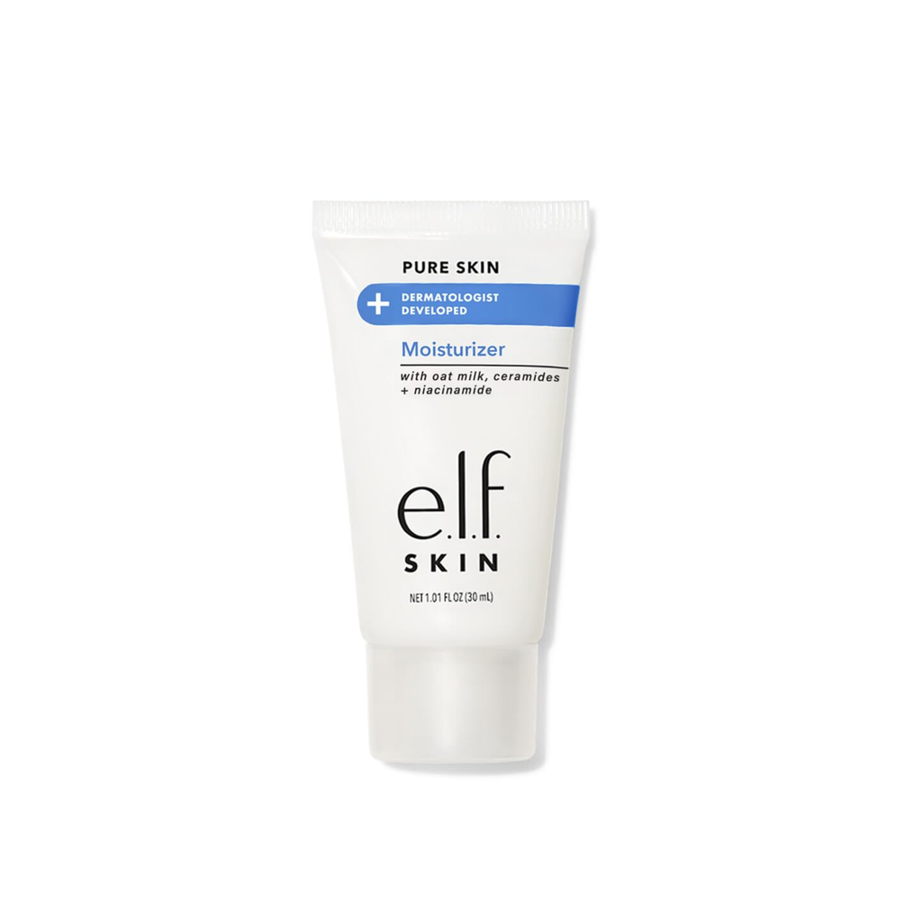 e.l.f. Pure Skin Moisturizer Mini met havermelk, niacinamide en hyaluronzuur voor langdurige hydratatie.
