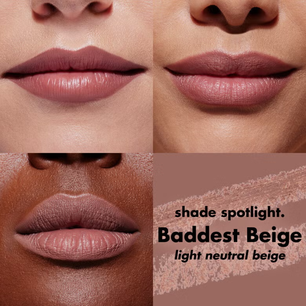 e.l.f. Cream Glide Lip Liner Baddest Beige aangebracht op de lippen