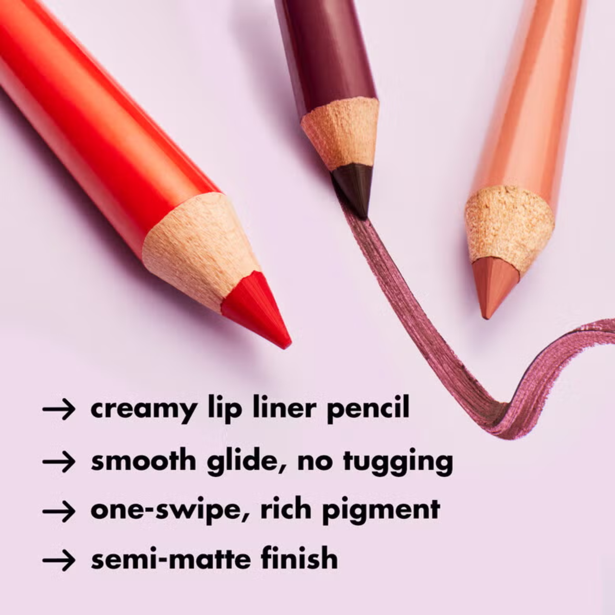 e.l.f. Cream Glide Lip Liner in Baddest Beige, Red Receipt en Pinky Swear