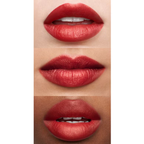 e.l.f. SRSLY Satin Lipstick Cherry aangebracht op de lippen