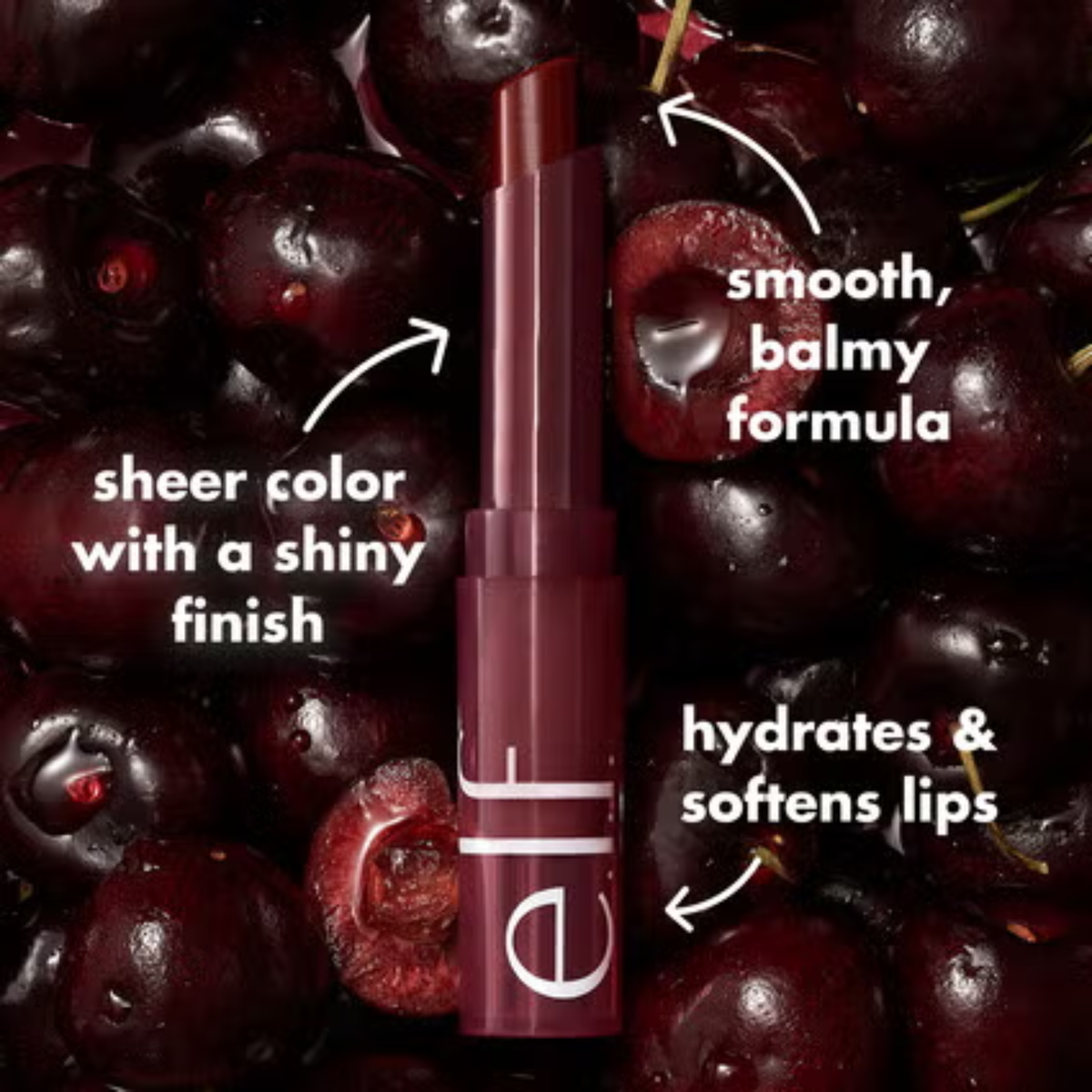 e.l.f. Sheer Slick Lipstick Black Cherry voor een subtiele, opbouwbare lipkleur