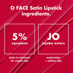 e.l.f. O FACE Satin Lipstick in luxe zwarte verpakking