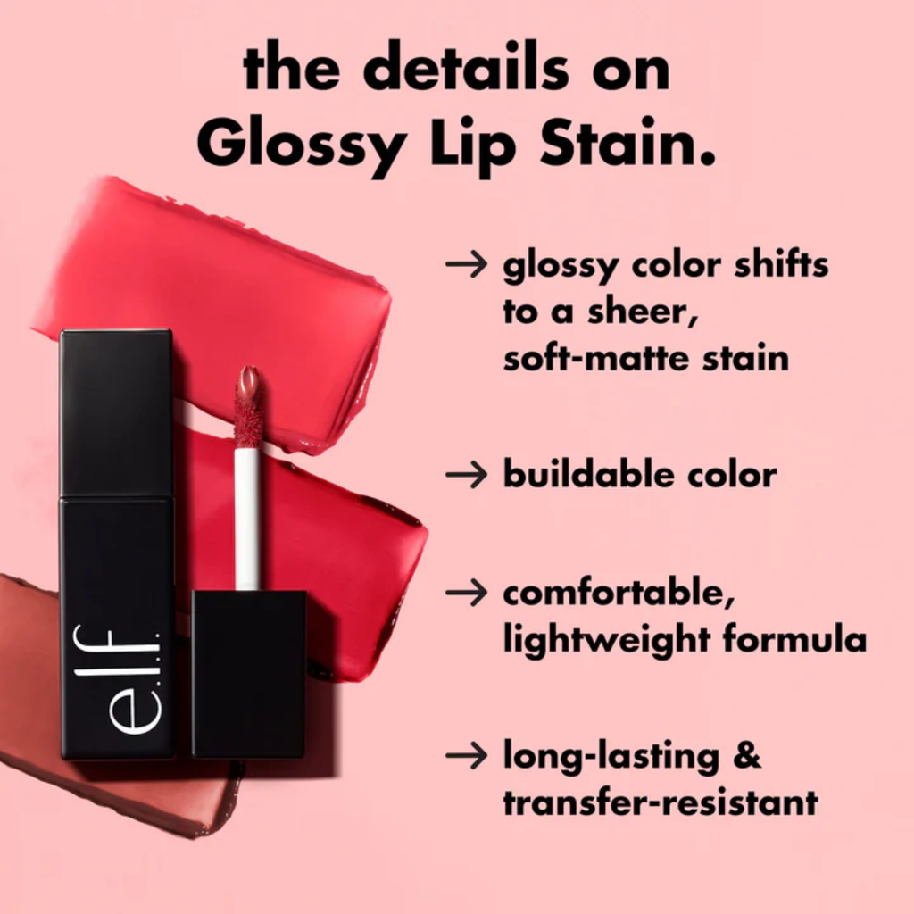 Overzicht van e.l.f. Glossy Lip Stain tinten