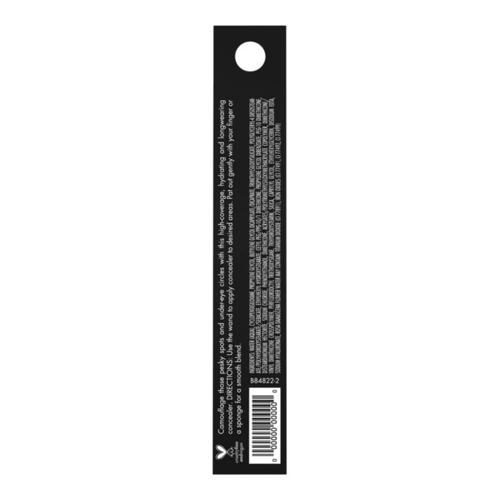 Achterkant van de verpakking van e.l.f. Hydrating Camo Concealer Rich Ebony