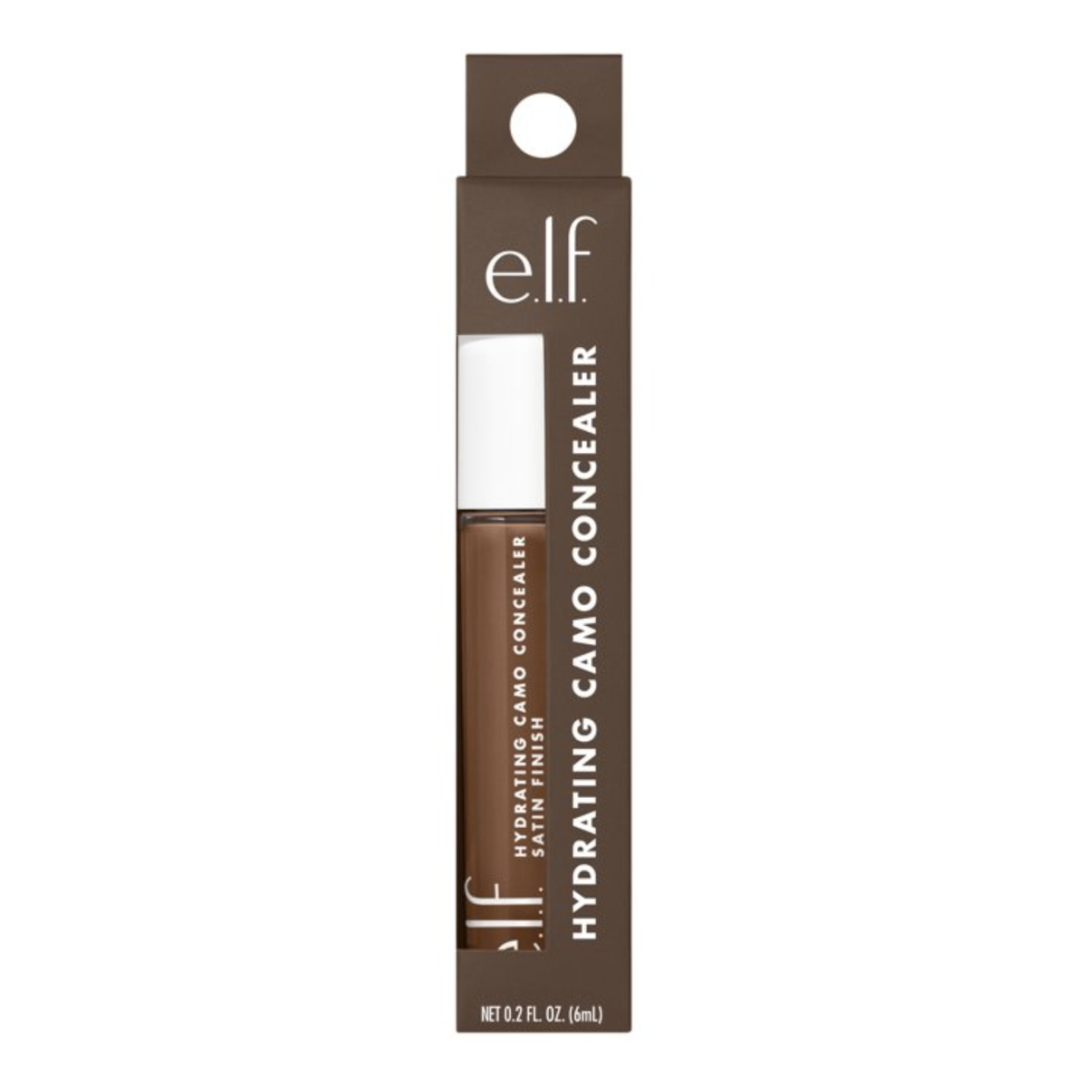 Voorkant van de verpakking van e.l.f. Hydrating Camo Concealer Rich Ebony
