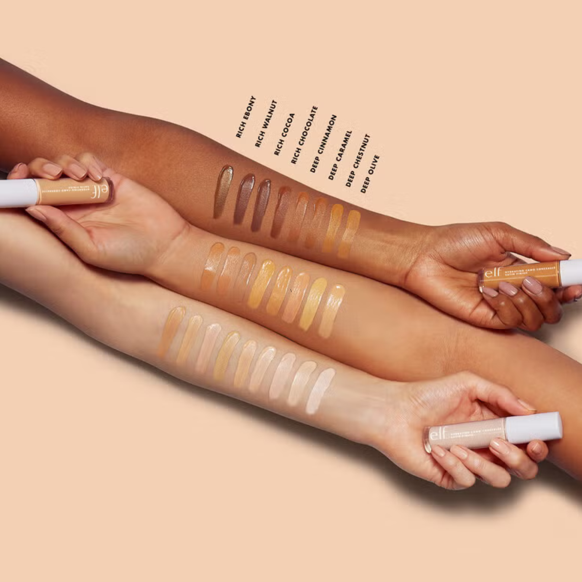 Swatches van e.l.f. Hydrating Camo Concealer op de arm