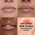 e.l.f. Lip Plumping Gloss Pink Cosmo aangebracht op de lippen
