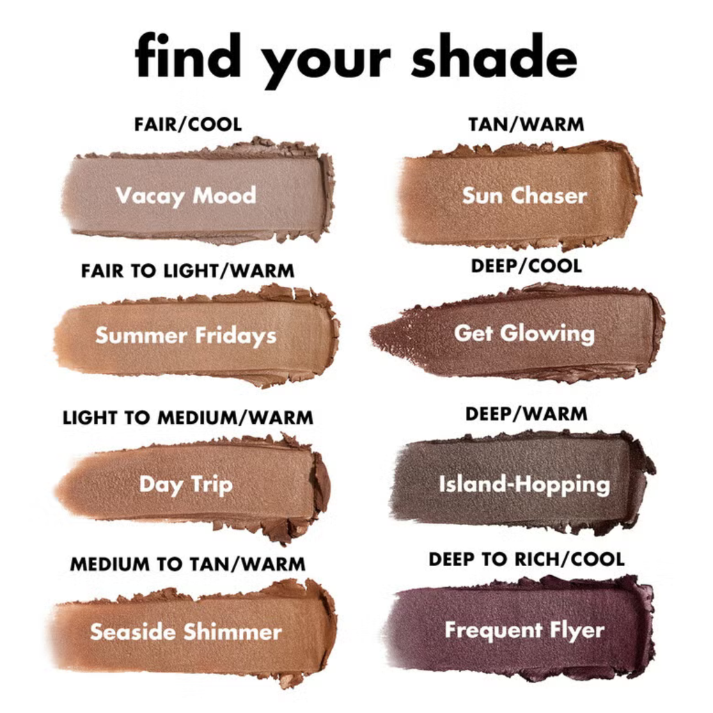 Overzicht van e.l.f. Luminous Putty Bronzer tinten