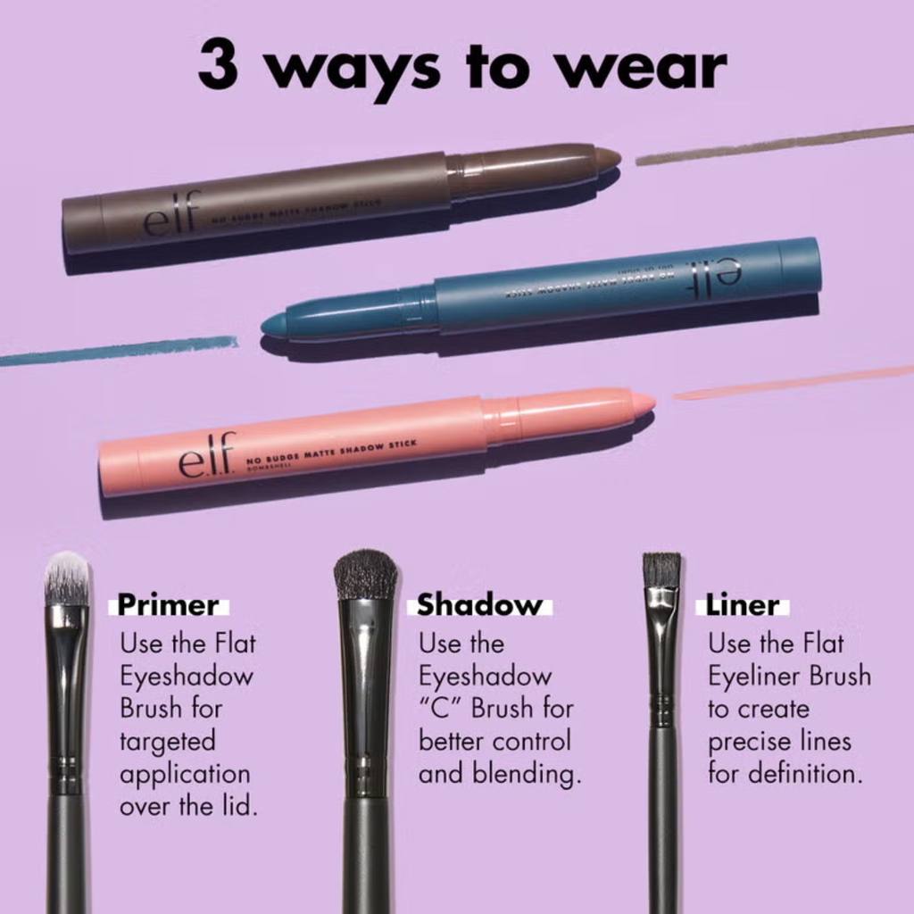 e.l.f. No Budge Matte Eyeshadow Stick Groovy met matte finish