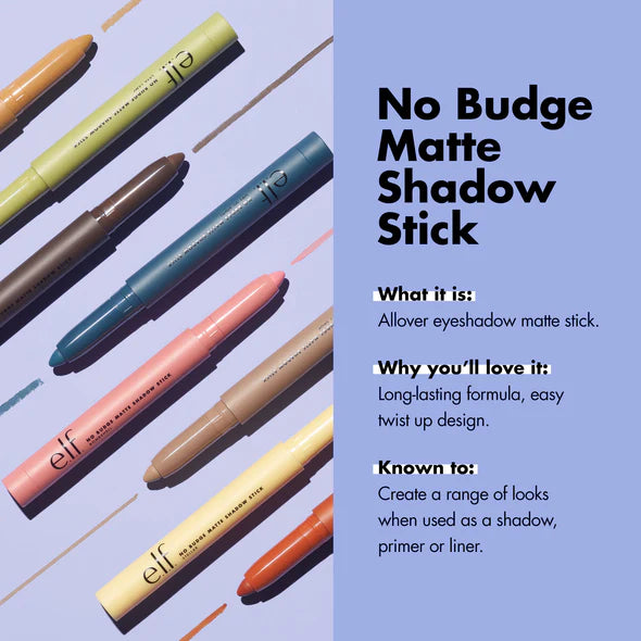 Swatches van e.l.f. No Budge Matte Eyeshadow Stick Groovy