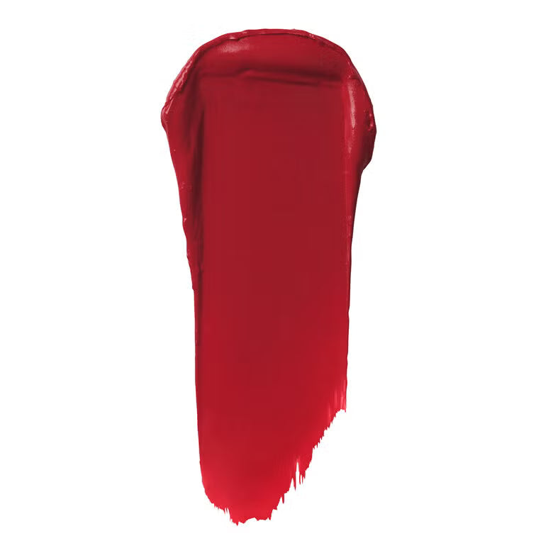 Swatch van e.l.f. O FACE Satin Lipstick Own It in koel rood