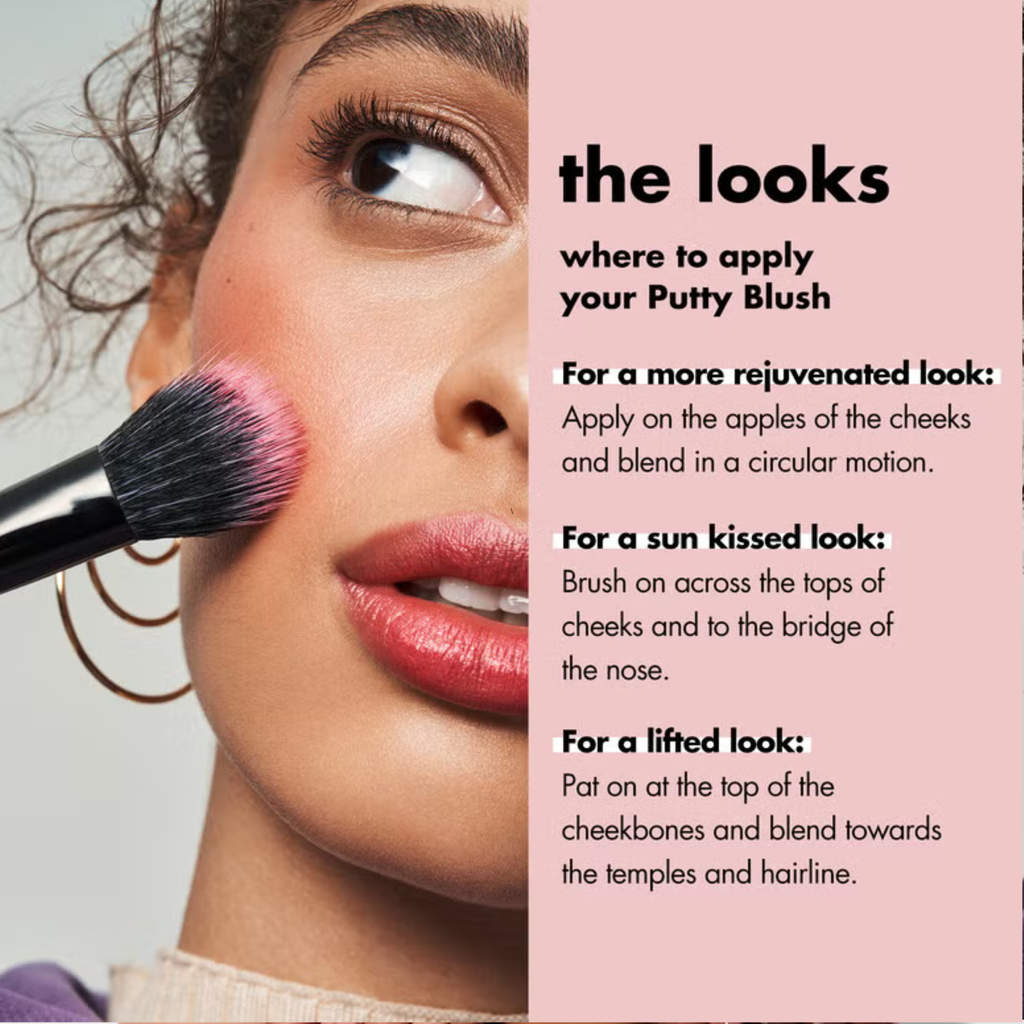 Aanbrengadvies voor e.l.f. Luminous Putty Blush op de wangen