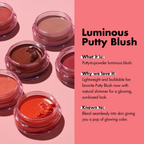 e.l.f. Luminous Putty Blush met kleurstalen en stralende finish