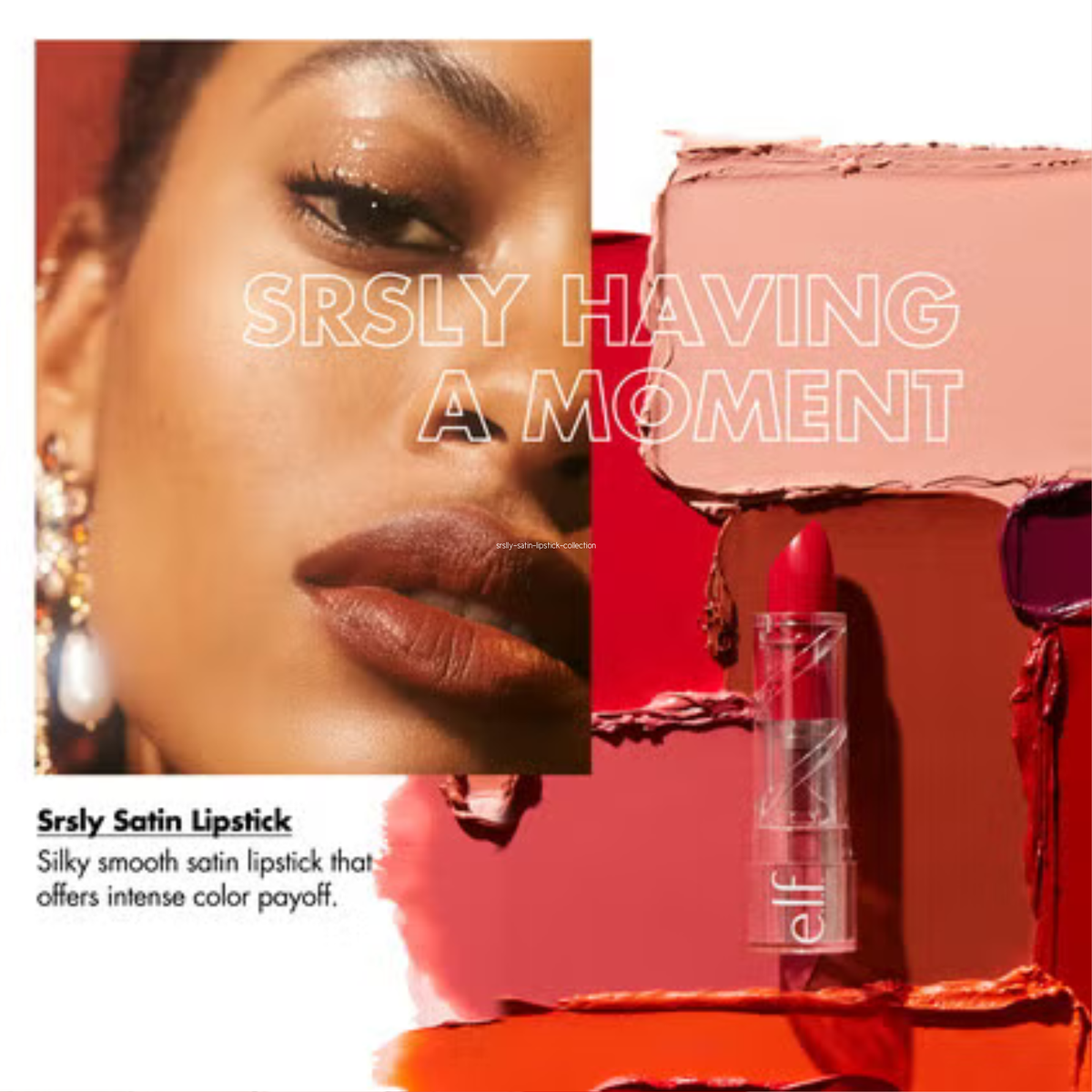 e.l.f. SRSLY Satin Lipstick Pepper met verpakking